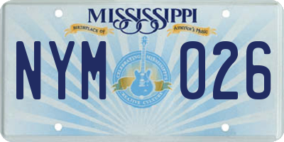 MS license plate NYM026