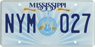 MS license plate NYM027