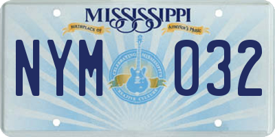 MS license plate NYM032