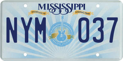 MS license plate NYM037