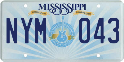 MS license plate NYM043