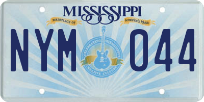 MS license plate NYM044
