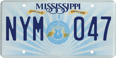 MS license plate NYM047