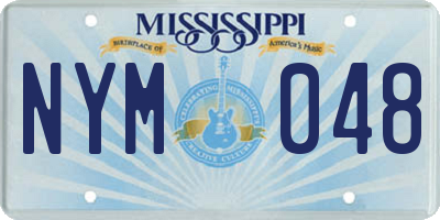 MS license plate NYM048