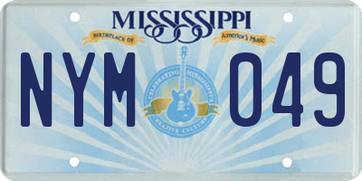 MS license plate NYM049