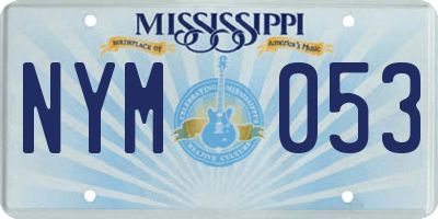 MS license plate NYM053