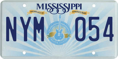 MS license plate NYM054