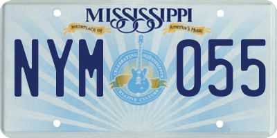 MS license plate NYM055