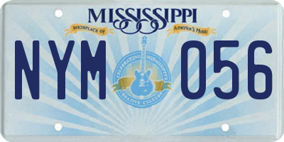 MS license plate NYM056