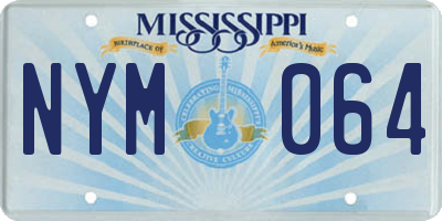 MS license plate NYM064