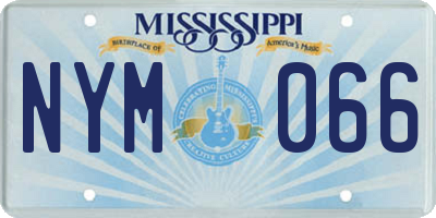 MS license plate NYM066