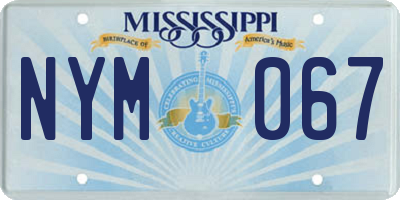 MS license plate NYM067