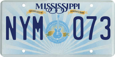 MS license plate NYM073
