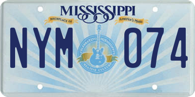 MS license plate NYM074