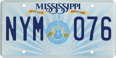 MS license plate NYM076