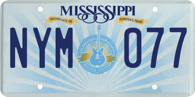 MS license plate NYM077