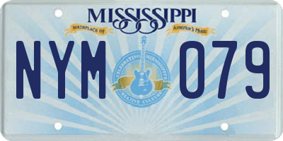 MS license plate NYM079
