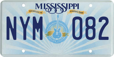 MS license plate NYM082