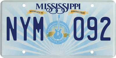 MS license plate NYM092