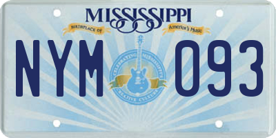 MS license plate NYM093
