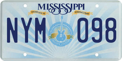 MS license plate NYM098
