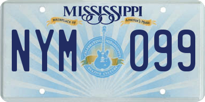 MS license plate NYM099