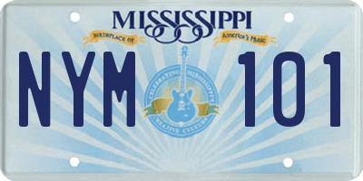 MS license plate NYM101