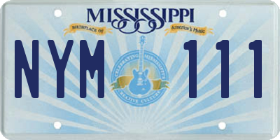 MS license plate NYM111