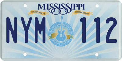 MS license plate NYM112