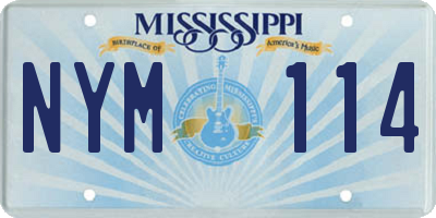 MS license plate NYM114