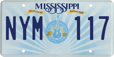 MS license plate NYM117