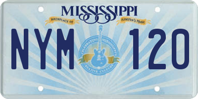 MS license plate NYM120