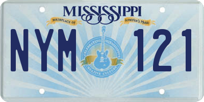 MS license plate NYM121