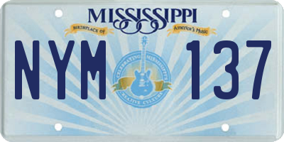 MS license plate NYM137