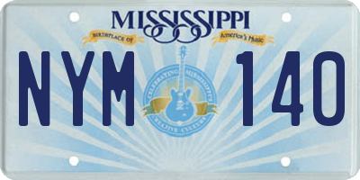 MS license plate NYM140