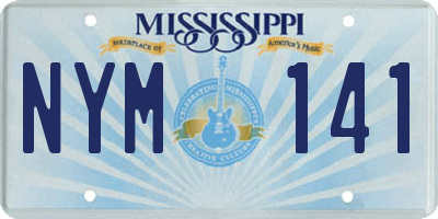 MS license plate NYM141