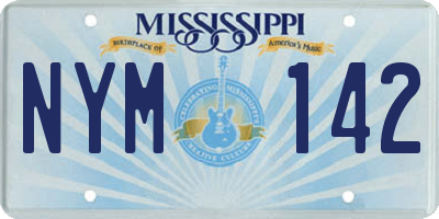 MS license plate NYM142