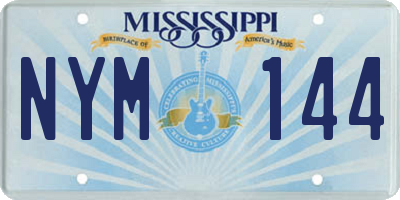 MS license plate NYM144