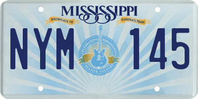 MS license plate NYM145