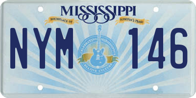 MS license plate NYM146