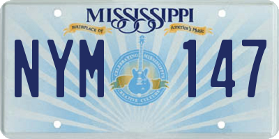 MS license plate NYM147
