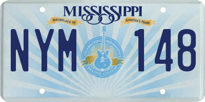 MS license plate NYM148