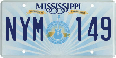 MS license plate NYM149