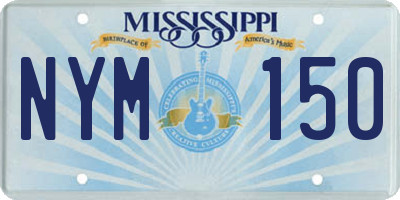 MS license plate NYM150