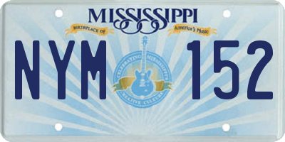 MS license plate NYM152