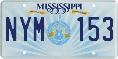 MS license plate NYM153