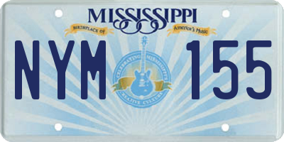 MS license plate NYM155