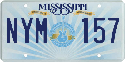 MS license plate NYM157