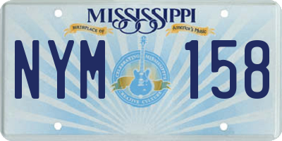 MS license plate NYM158
