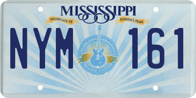 MS license plate NYM161